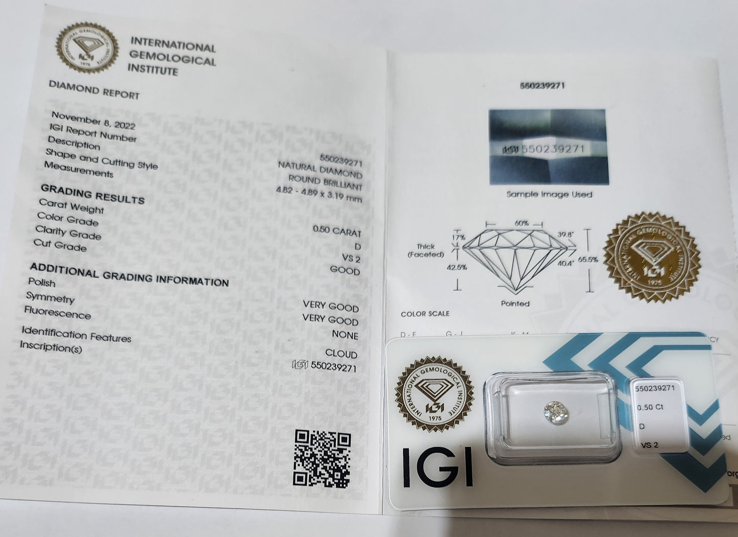 Diamante naturale da 0.50 Ct